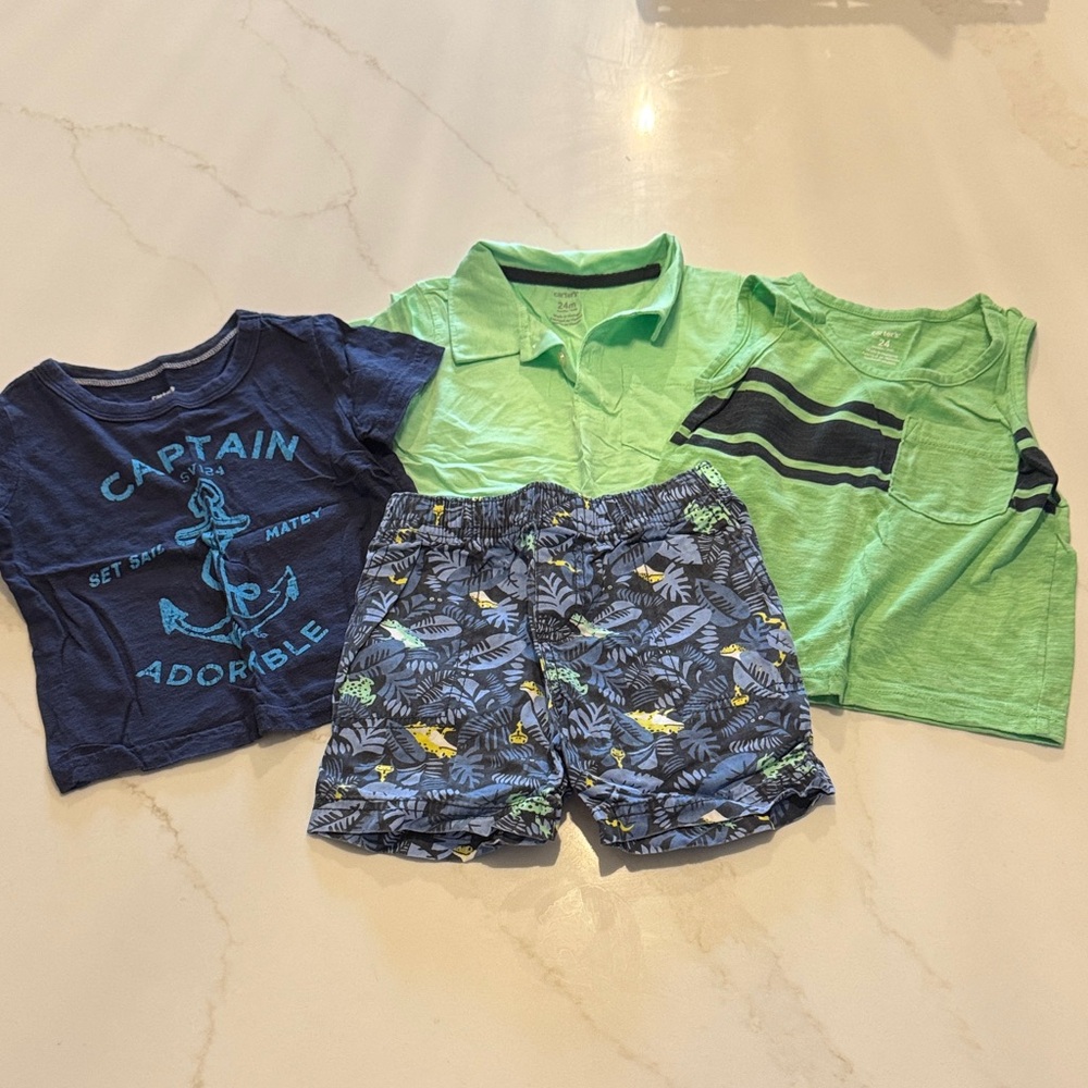 Carter's Navy and Green Toddler T-Shirt Set